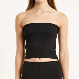 Women’s SPRWMN Black Crepe Tube Top